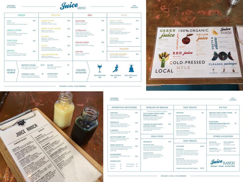 Juice Ranch Cafe Menu