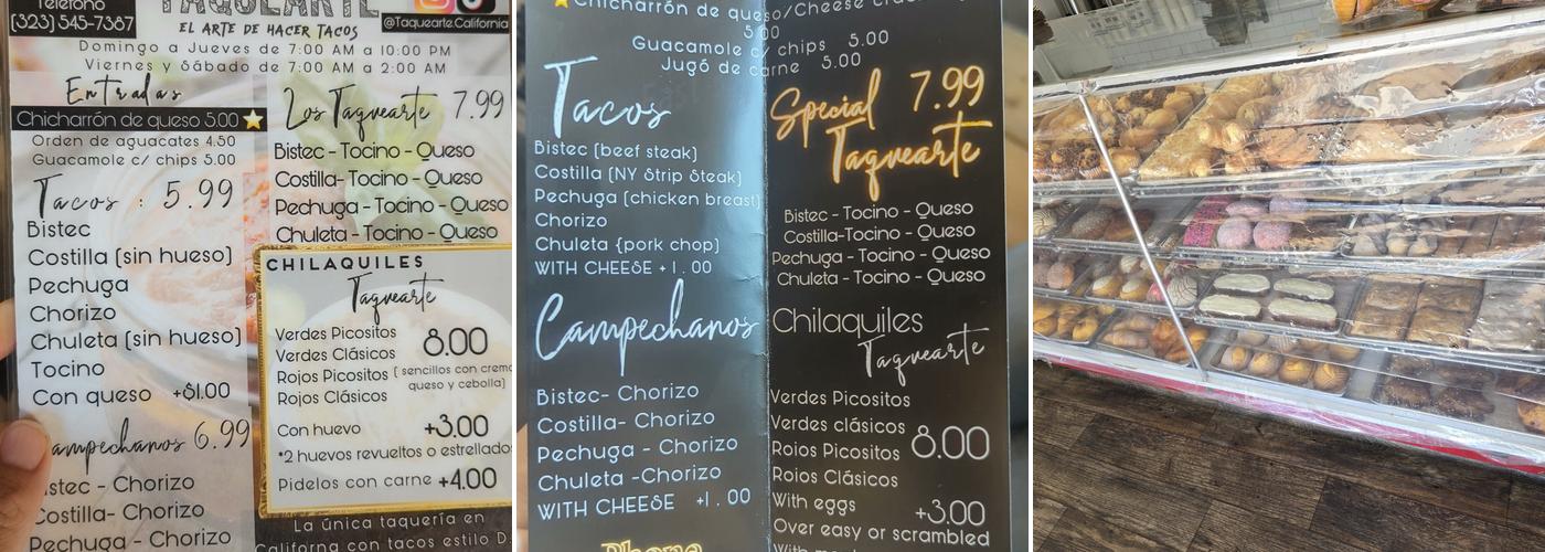Duran's Bakery Menu
