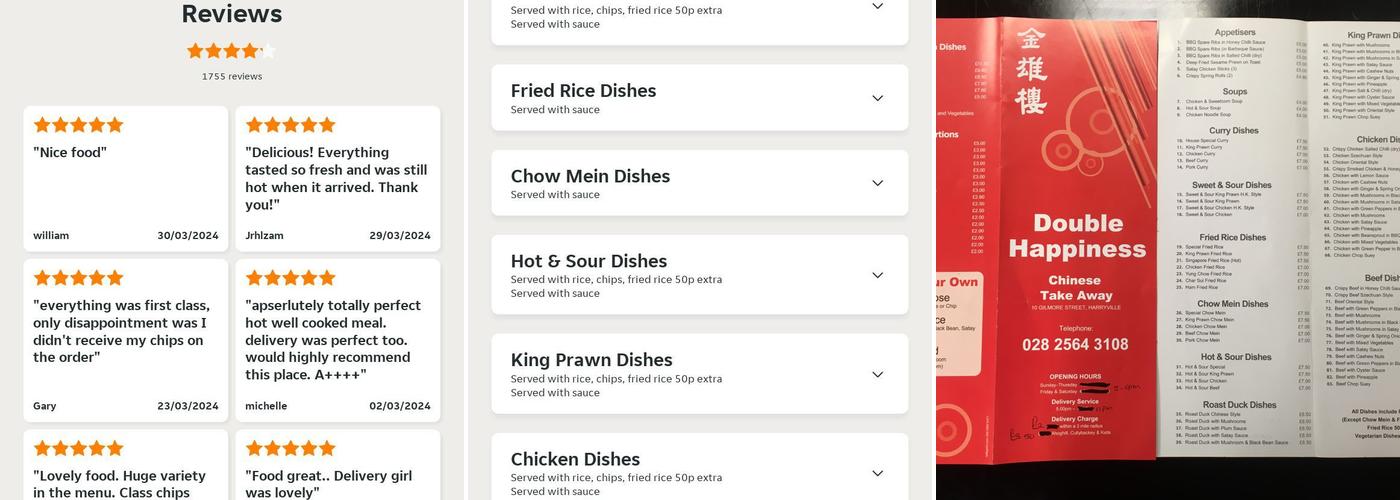 Double Happiness Menu