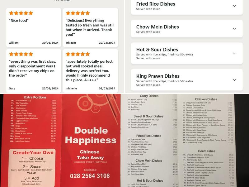 Double Happiness Menu
