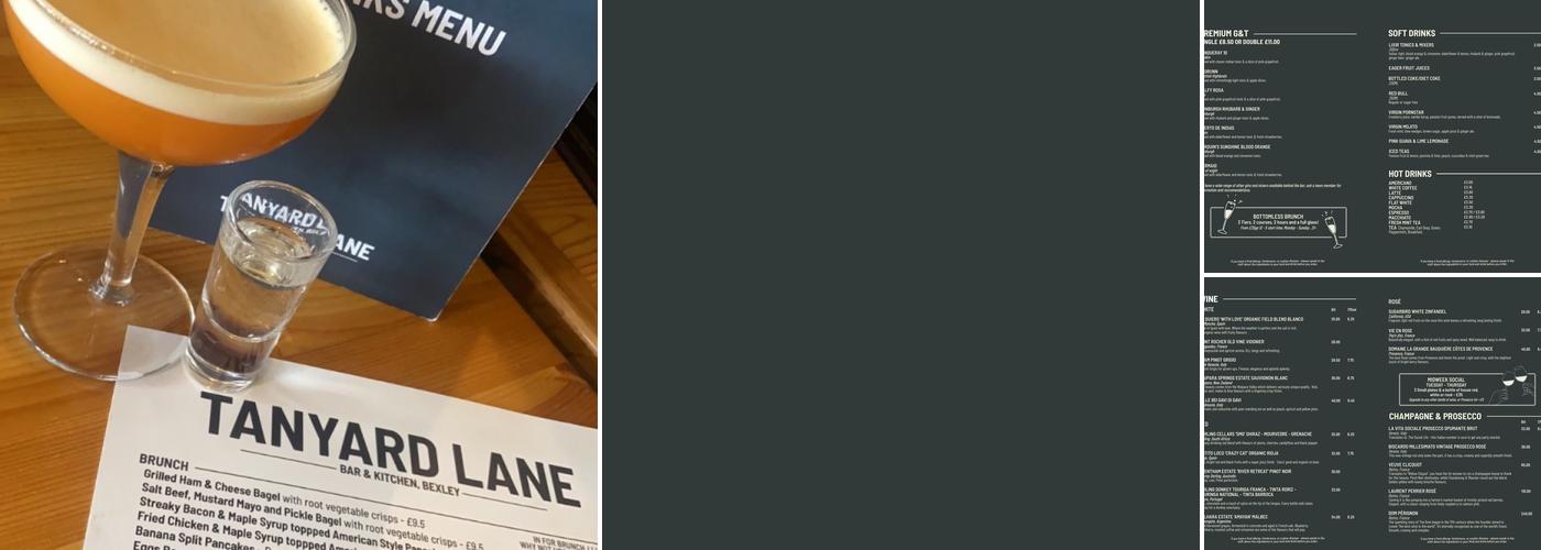 Tanyard Lane Bar & Kitchen Menu