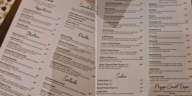 Bistro 66 Menu
