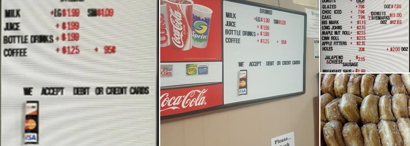 Dale's Donut Shop Menu