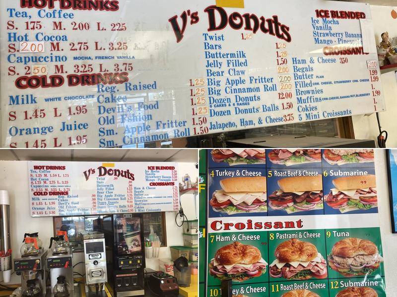 V's Donuts Menu