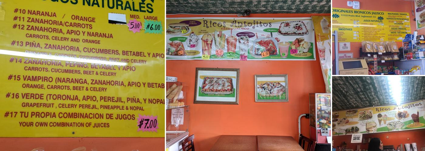 Bionicos Jalisco Menu