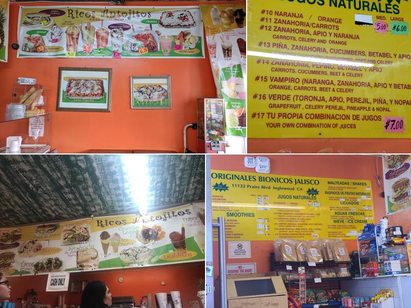 Bionicos Jalisco Menu