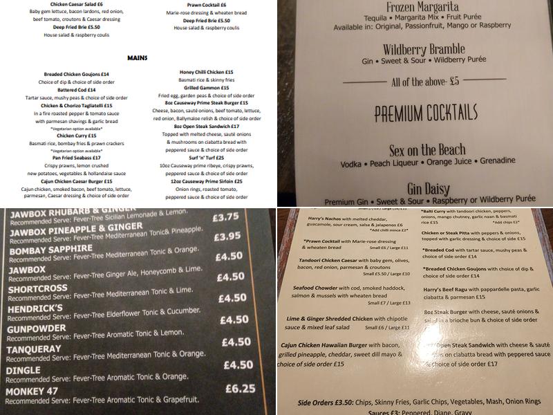 Harry’s Bar & Kitchen Menu