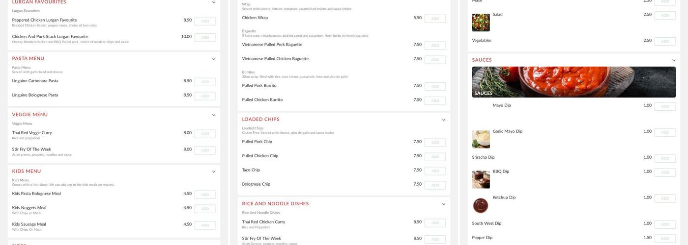 The Weekend Bistro Menu