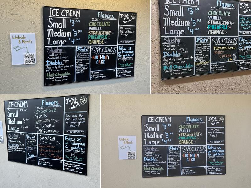 Meadowlark Dairy Menu