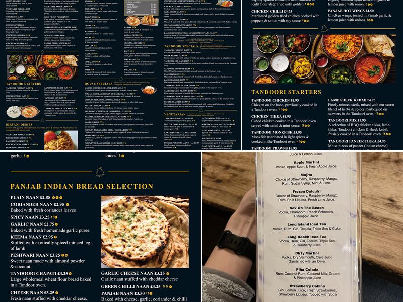 Panjab Indian Restaurant Menu