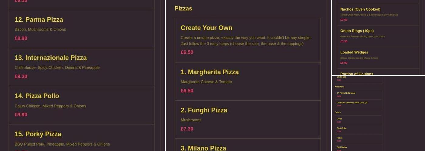 Gino's Pizzeria 2 Menu