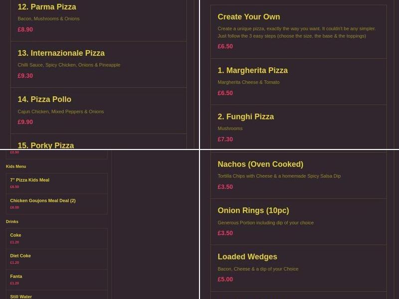 Gino's Pizzeria 2 Menu