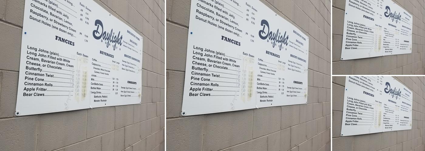Daylight Donuts Menu