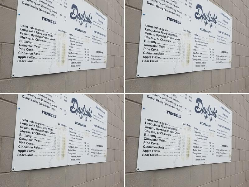 Daylight Donuts Menu