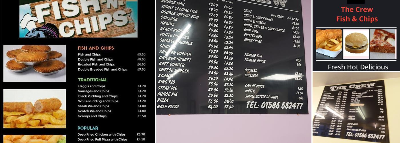 The Crew Fish & Chips Menu