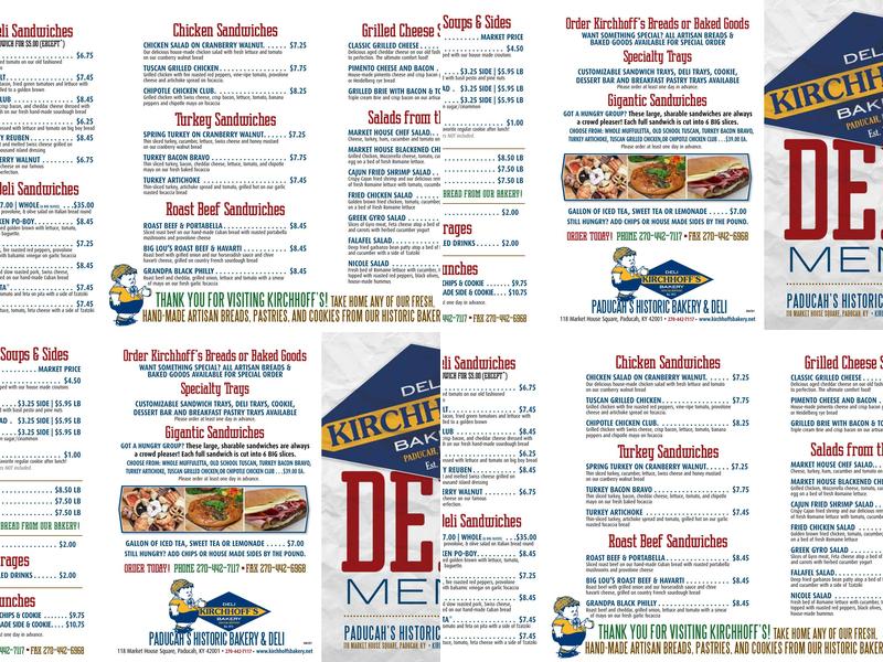 Kirchhoff's Bakery and Deli Menu