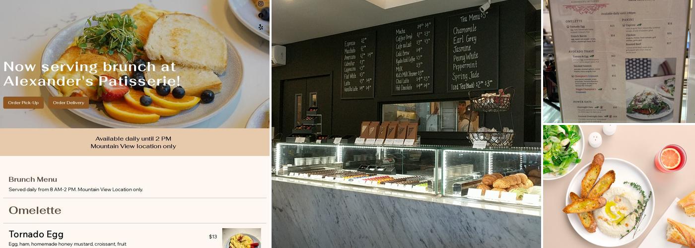 Alexander's Patisserie Menu