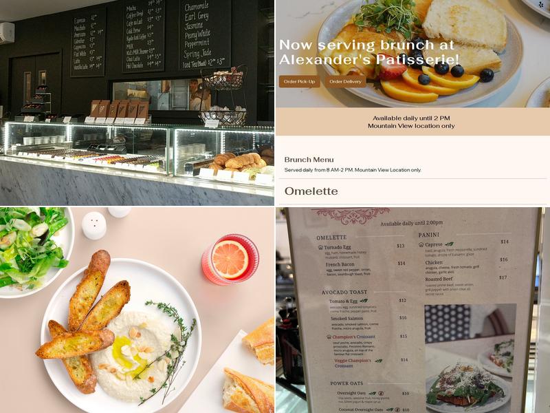 Alexander's Patisserie Menu