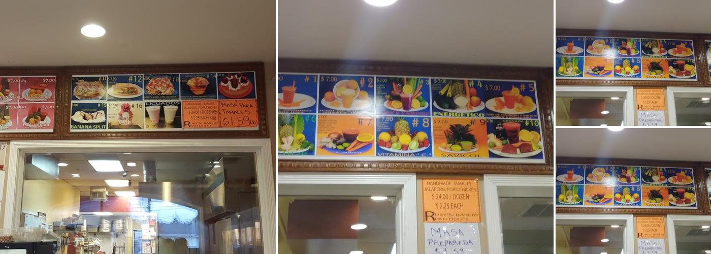 Ruby's Pan Dulce Menu