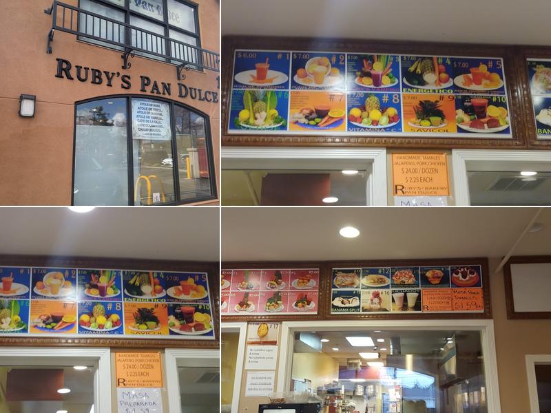 Ruby's Pan Dulce Menu