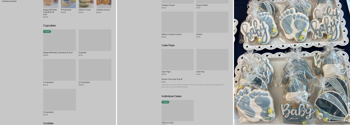 Sweetart Creative Baking Menu