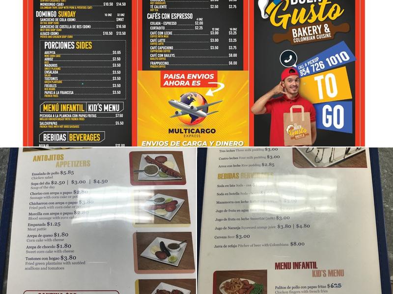 Buen Gusto Bakery Menu