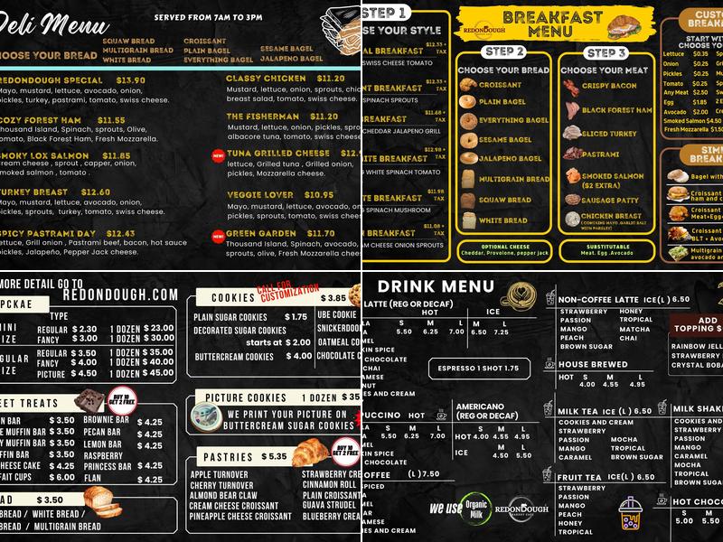 Redondough Menu