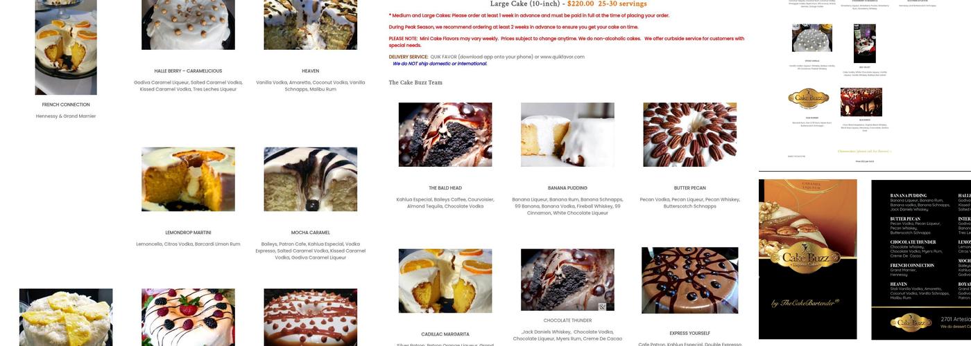 Cake Buzz Menu