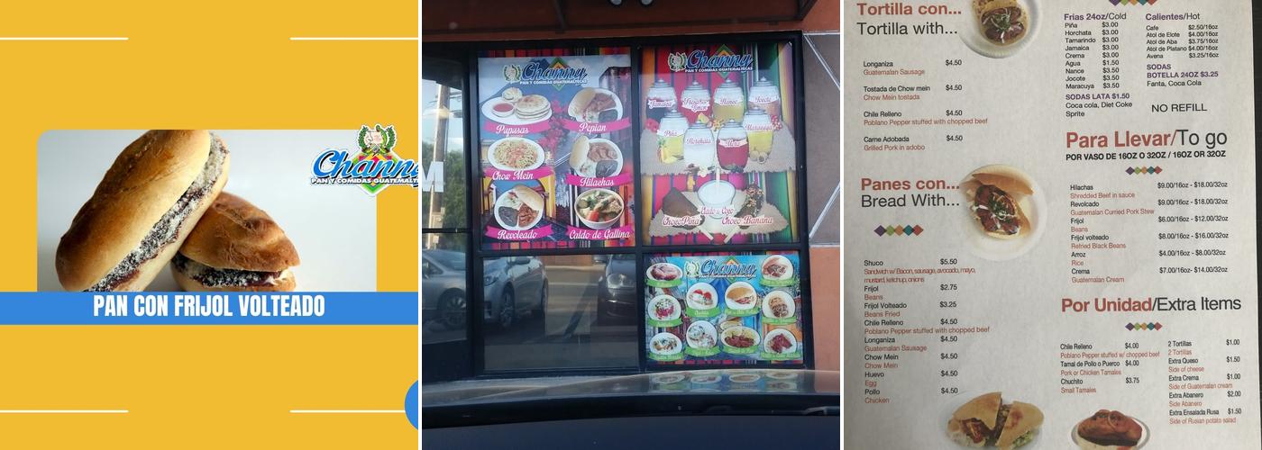 Channy Panaderia Guatemalteca Menu