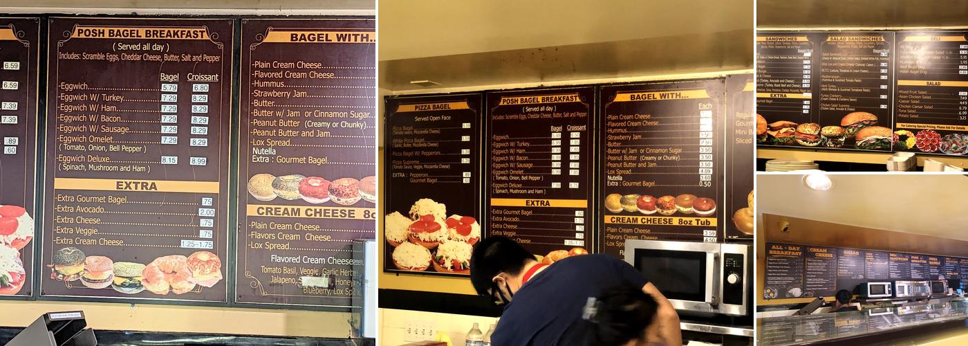 The Posh Bagel Menu