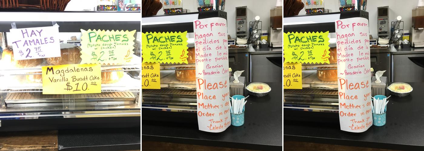 Celeste Bakery Menu
