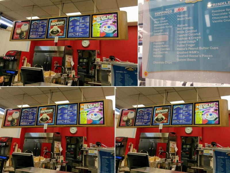 Marshall's Ice Cream Bar Menu