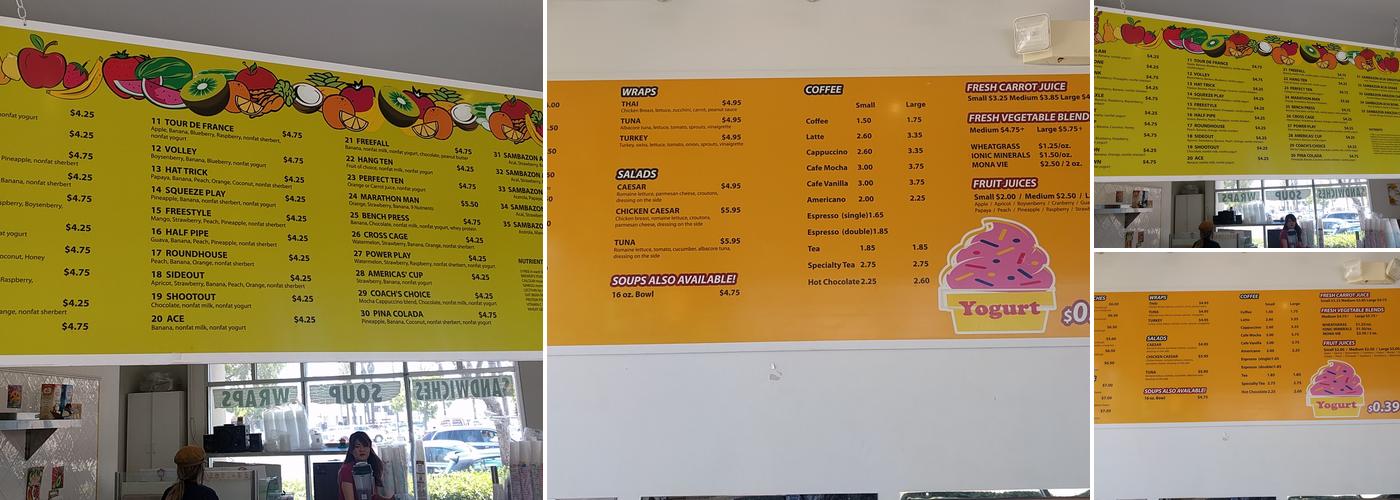 Juice Stop Menu