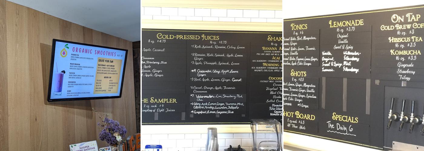 The Art of Juicing Menu