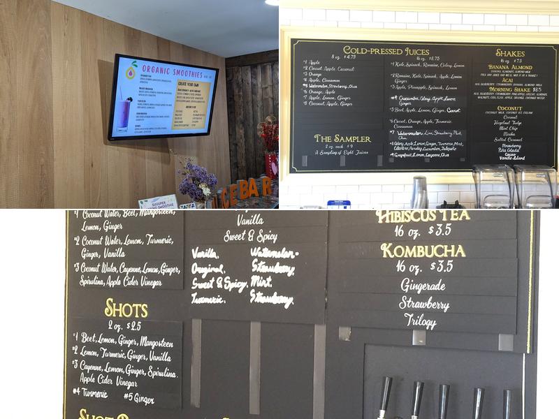 The Art of Juicing Menu