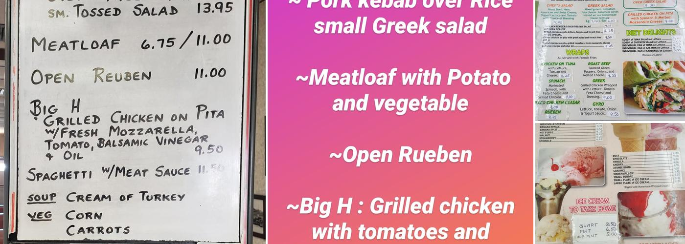 Hicksville Sweet Shop Menu