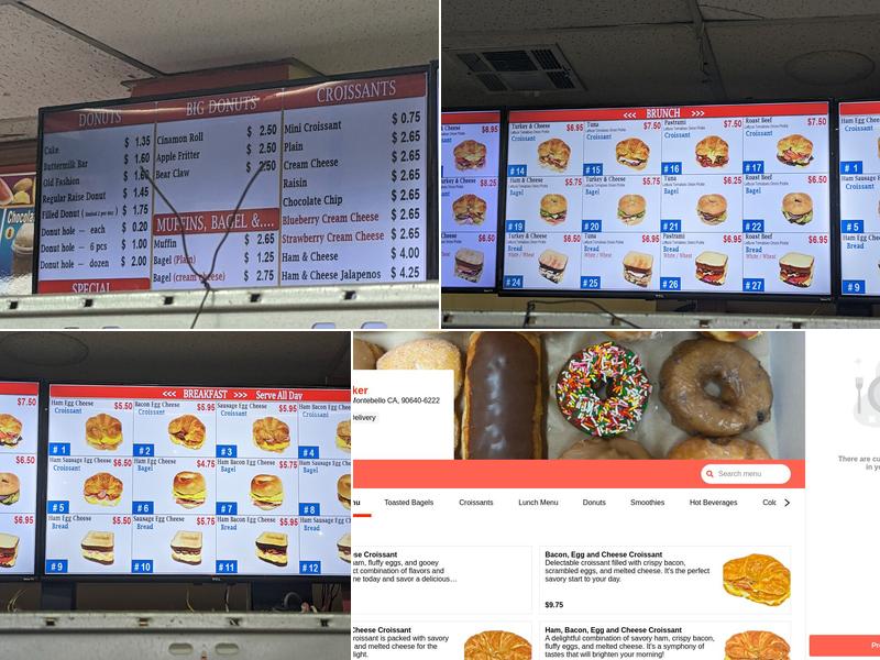 The Donut Makers Menu