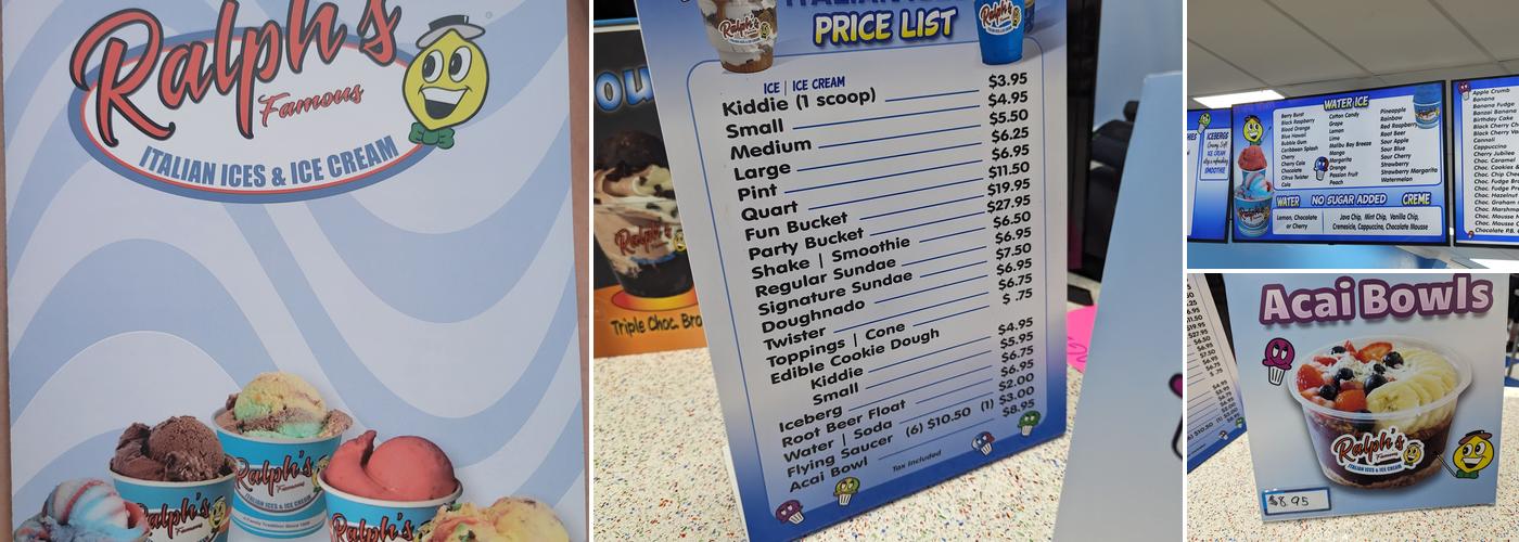 Ralph's Famous Italian Ices Menu
