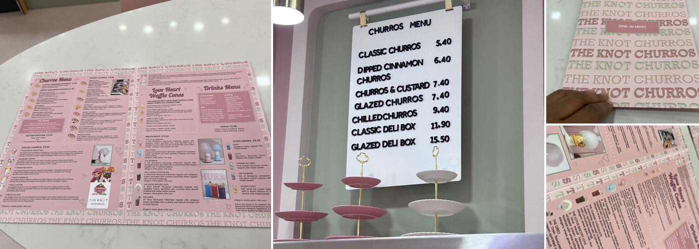 The Knot Churros Menu