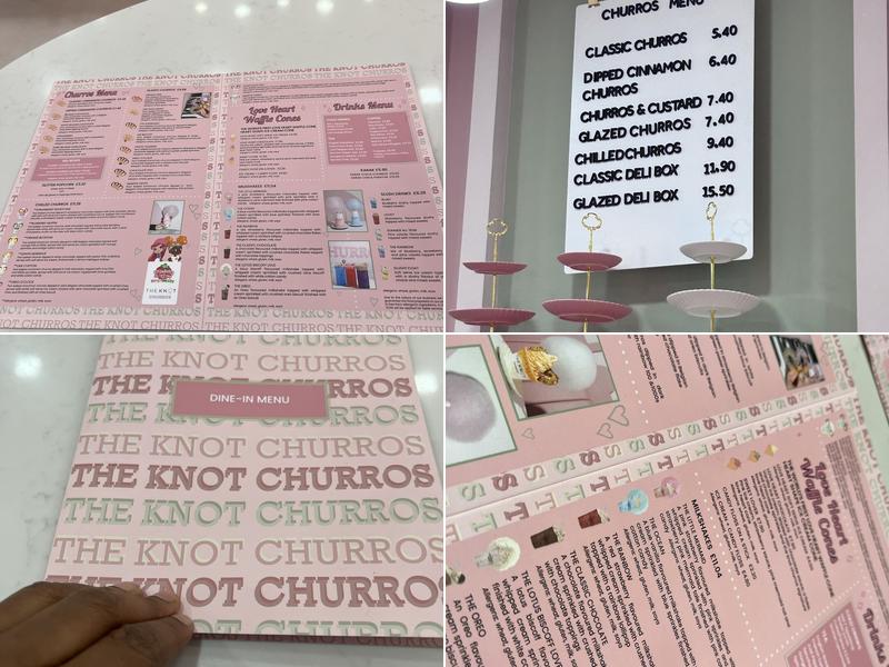 The Knot Churros Menu