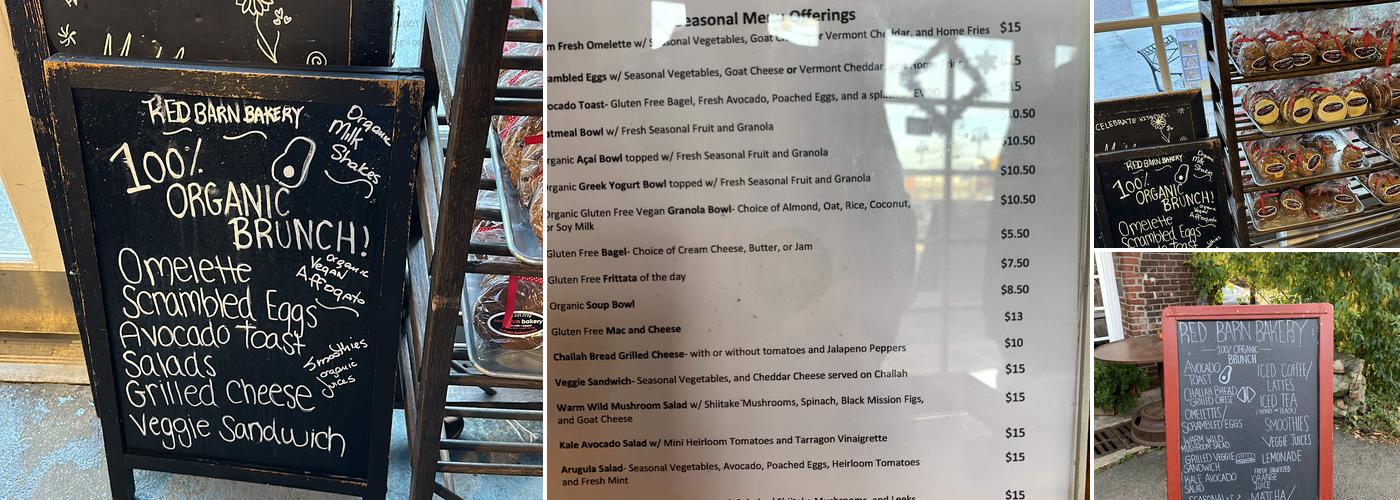 Red Barn Bakery Menu