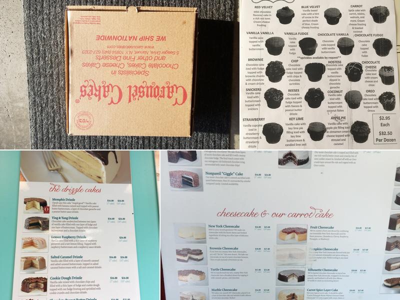 Carousel Cakes Menu