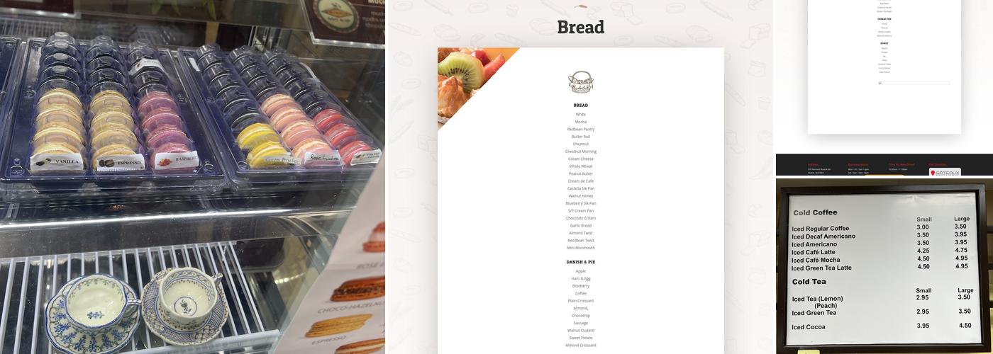 GATEAUX Bakery Menu