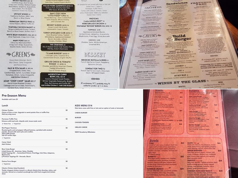 Base Camp Bar & Grill Menu