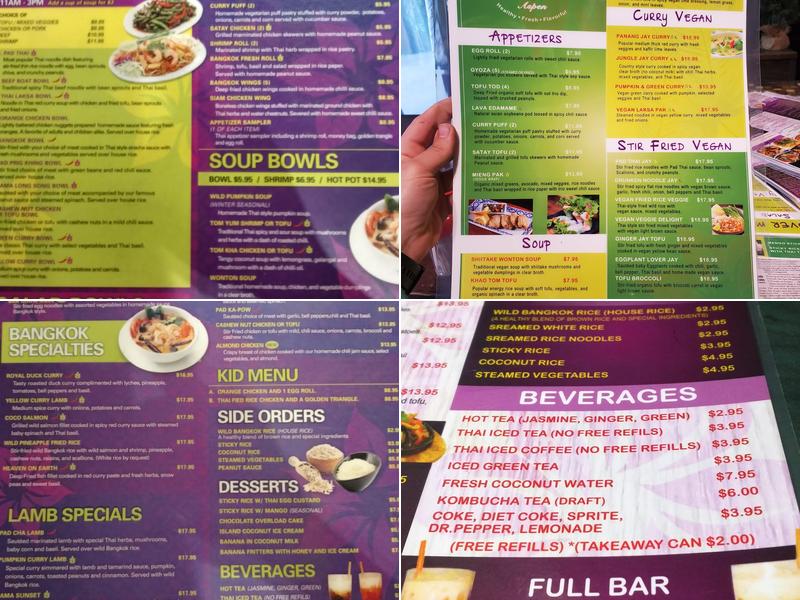 Bangkok Happy Bowl Thai Bistro and Bar Menu