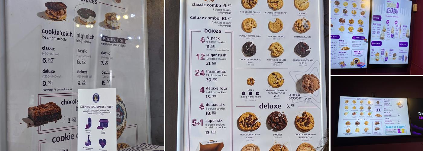 Insomnia Cookies Menu