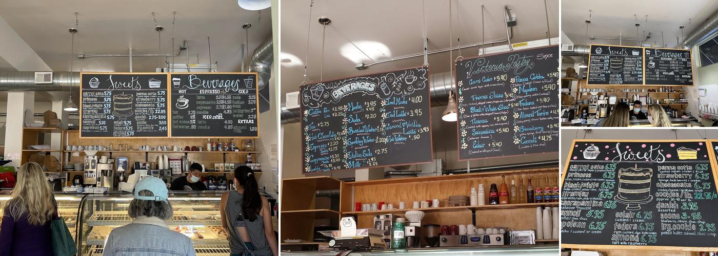 Victoria Pastry Menu