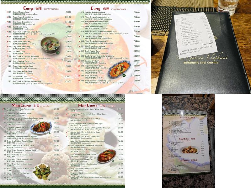 The Golden Elephant Menu
