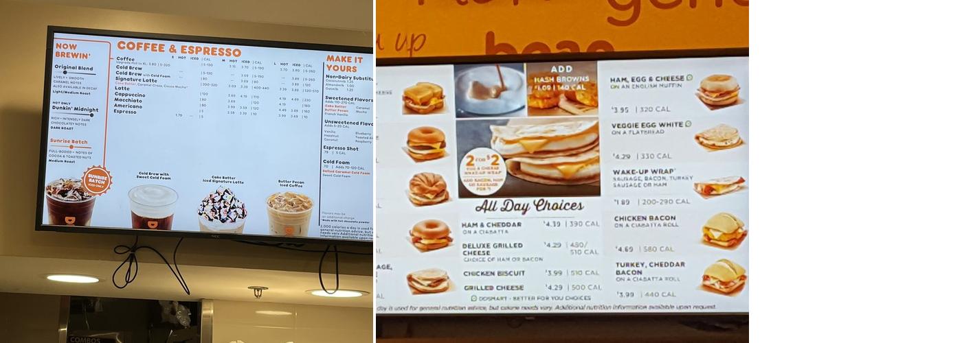 Dunkin' Menu