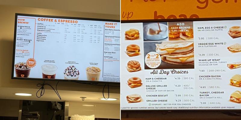 Dunkin' Menu